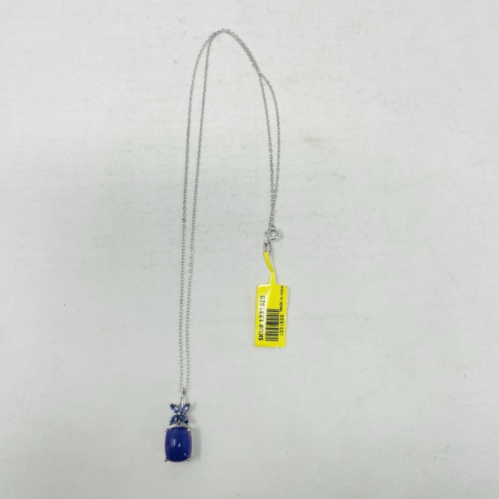 Shop Lc Siberian CharoiteIolite Cushion Pendant With Chain Sterling Silver 5233